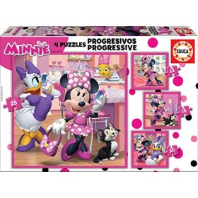 Educa - Minnie et The Happy Helpers, 4 Puzzles Enfant Progressifs, 3 Ans 17630 