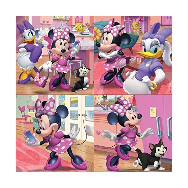 Educa - Minnie et The Happy Helpers, 4 Puzzles Enfant Progressifs, 3 Ans 17630 