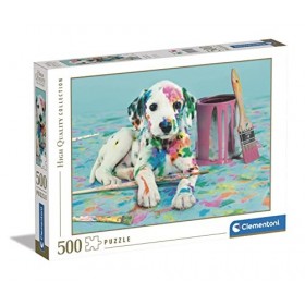 Clementoni - Drôle de Dalmatien - Puzzle de 500 Pièces - Jeu de Patience et de Réflexion - Format Paysage - Image Net - 49 x 