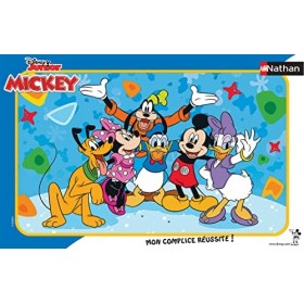 Nathan - Puzzle Enfant - Cadre 15 pièces - Les amis de Mickey - Disney - Fille ou garçon dès 3 ans - Puzzle de qualité supéri