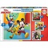 Educa - Progressive Mickey & Friends, 4 Puzzles en Carton progressif avec 12-16-20-25 pièces chacune, Mesure approximative de