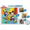 Educa - Progressive Mickey & Friends, 4 Puzzles en Carton progressif avec 12-16-20-25 pièces chacune, Mesure approximative de