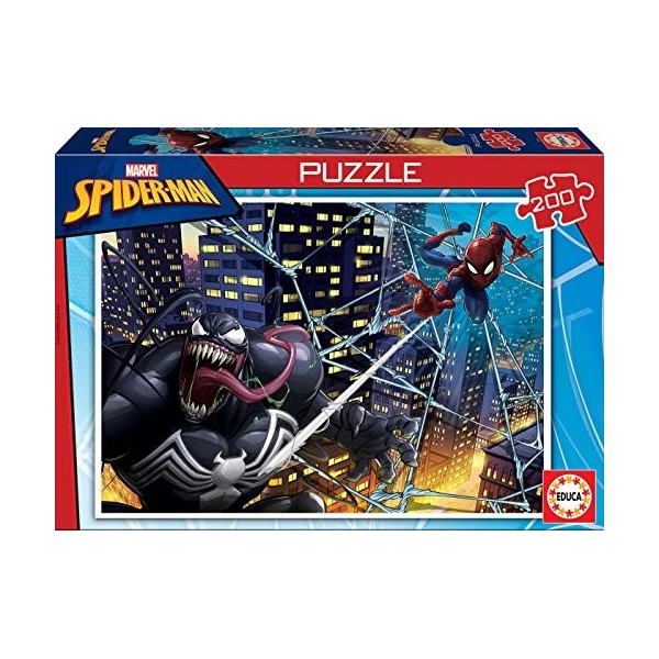 Educa - Puzzle Spiderman 200 pièces | Puzzle Marvel Enfant. Recommandé à partir de 6 Ans | Puzzle Spider-Man 18100 