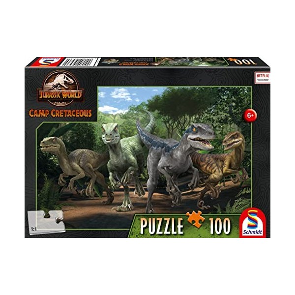 Schmidt Spiele Jurassic World Puzzle 100 pièces pour Enfants, 56436, coloré