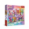 Trefl – Trolls Band Together, Aventures de Trolles Colorés – Puzzle 4en1, de 35 à 70 pièces – Puzzles Colorés avec des Person