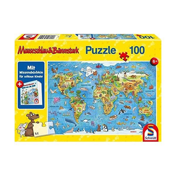 Schmidt Spiele- Voyage Autour du Monde, Puzzle 100 pièces pour Enfants, 56412, Coloré