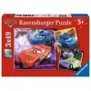 Ravensburger - 09305 - Puzzle Enfant Classique - Cars 2 - Sur la Piste de Course - 3 x 49 Pièces