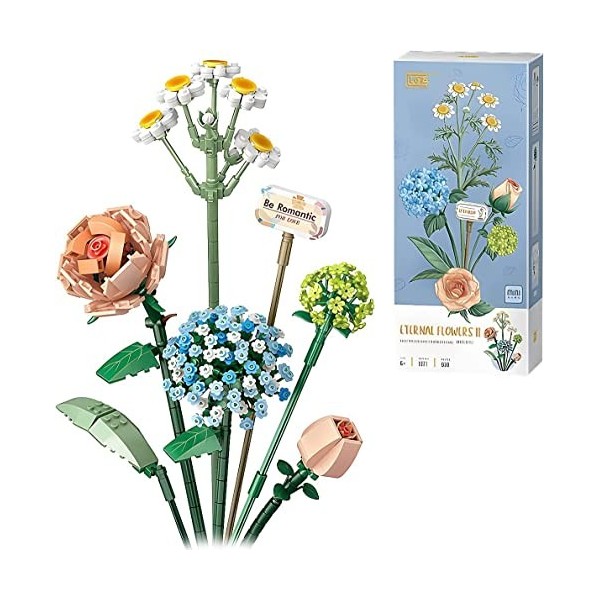 Auspcers Kit de Construction de Bouquet de Fleurs, Adult Botanical Collection Set, Accessoires Décoratifs Créatifs pour la Ma