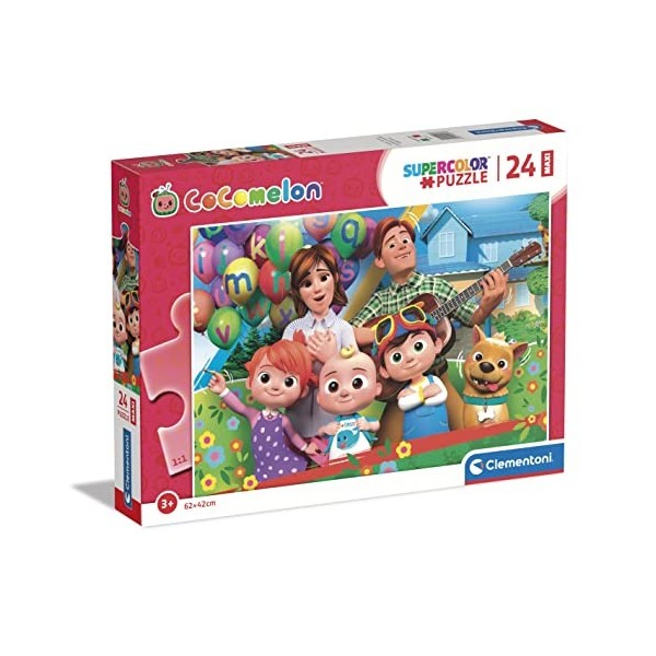 CLEMENTONI- Puzzle Maxi Cocomelon 24pzs Does Not Apply Supercolor Puzzle-Cocomelon-24 pièces-Made in Italy, 3 Ans, Enfants De