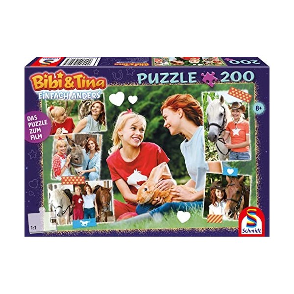 Schmidt Spiele 56428 Bibi and Tina Film 5, Animal Friends, 200 Pieces Childrens Puzzle, coloré