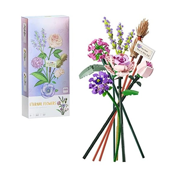 Auspcers Kit de Construction de Bouquet de Fleurs, Adult Botanical Collection Set, Accessoires Décoratifs Créatifs pour la Ma