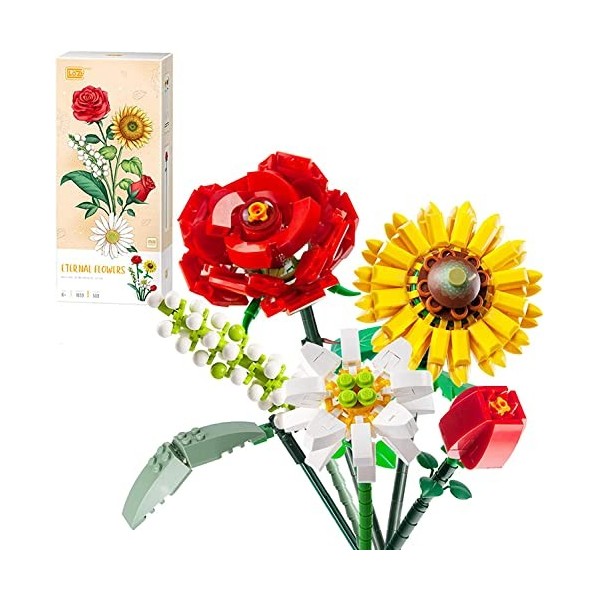 Auspcers Kit de Construction de Bouquet de Fleurs, Adult Botanical Collection Set, Accessoires Décoratifs Créatifs pour la Ma