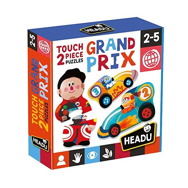 HEADU- Touch 2 PIÈCES Grand Prix Puzzle Voiture pour Enfants MU24902 , Multicolore