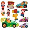 HEADU- Touch 2 PIÈCES Grand Prix Puzzle Voiture pour Enfants MU24902 , Multicolore