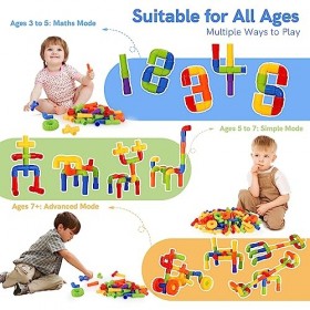 AOLEVA Jeu de Blocs de Construction pour Enfant, Plastique Assemblage et Démontage Jouets Ensembles de Construction de Bâtime