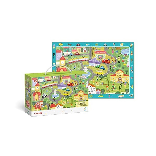 Dodo D300135 Educational City Life Observation Puzzle 80 Pieces, Various