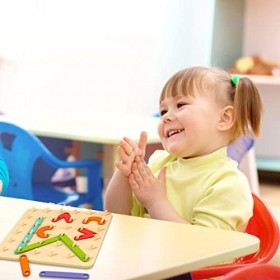 Meowleo Puzzle de Formes Assorties,Puzzles de Formes Assorties pour Tout-Petits, Ensemble de colonnes de Forme géométrique, J