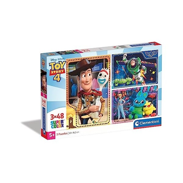 Clementoni- Supercolor Disney Toy Story 4-3 x 48 pièces- Puzzle Enfant- 25242