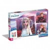 Clementoni- Disney Frozen Supercolor Reine des Neiges-3x48 Enfants 5 Ans, Boîte De 3 48 Pièces , Puzzle Dessin Animé-Fabriqu