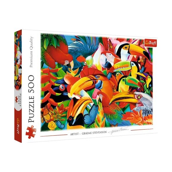 Trefl Puzzle, Oiseaux Colorés, 500 Pièces, Qualité Premium, pour Adultes et Enfants à partir de 10 Ans, TR37328