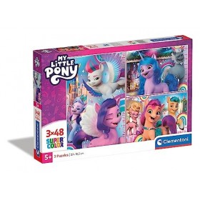 Clementoni- Puzzle My Little Pony 3x48pzs Does Not Apply Supercolor Pony-3x48 Enfants 4 Ans-boîte de 3 48 pièces , Dessin an