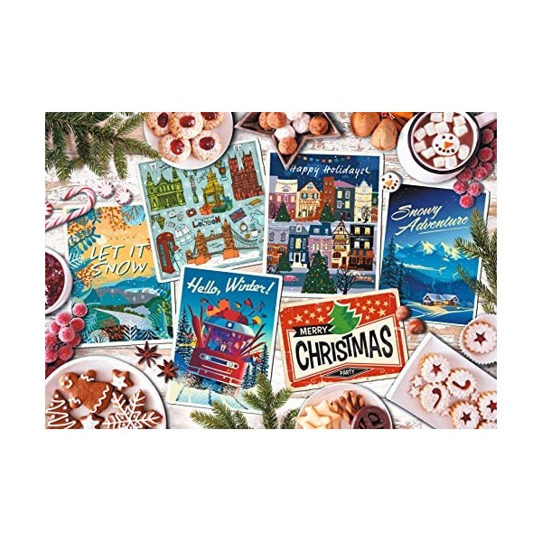 Trefl 1000 Pièces Collage de Noël, DIY, Divertissement Créatif, Amusant, Neige, Biscuits, Puzzles Classiques pour Adultes et 