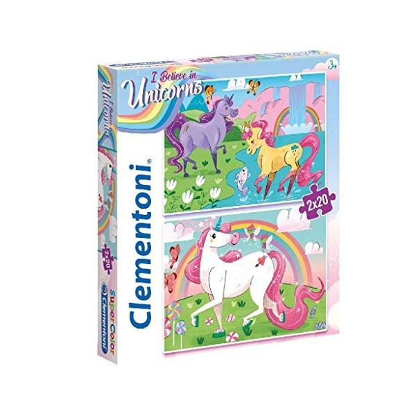 Clementoni - Puzzle - Unicorno Brilliant - 2 x 20 Pièces- 24754