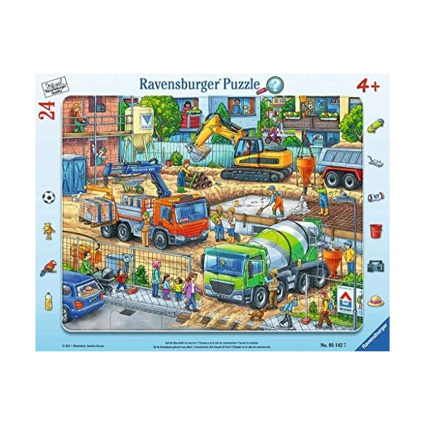 Ravensburger-sur Le Site Qui Se Passe 05142-Quelque Chose Chantier Cadre 24 pièces-Puzzle pour Enfants à partir de 4 Ans-avec