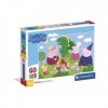 Clementoni - 26204 - Puzzle Peppa Pig - 60 Pièces - Jeu Educatif, de Réflexion et de Patience - Image de Qualité - 33,5 x 23,