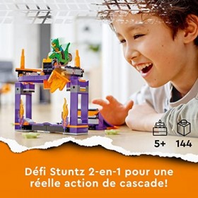 LEGO 60359 City Stuntz Le Défi de Cascade : Le Tremplin, Jouet 2-en-1 avec Moto Dinosaure et Cascadeur, Cadeau Anniversaire E