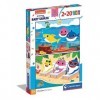 Clementoni Supercolor Pinkfong Baby Shark Italy Shark-2x20 Enfant-boîte de 2 Puzzles 20 pièces -fabriqué en Italie, 3 Ans e