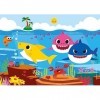 Clementoni Supercolor Pinkfong Baby Shark Italy Shark-2x20 Enfant-boîte de 2 Puzzles 20 pièces -fabriqué en Italie, 3 Ans e