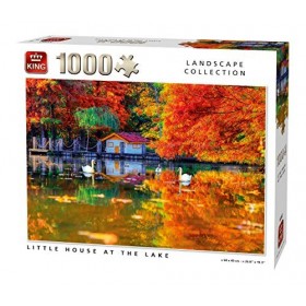 KING - 55882 - Puzzle - Petite Maison au Lac - 1000 Pièces - Couleur Pleine - 68 x 49 cm