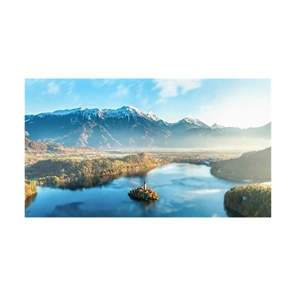 Puzzles en bois 98 pièces pour adultes et enfants-paysage alpin, chaque pièce est fabriquée en tilleul, la technologie Softcl