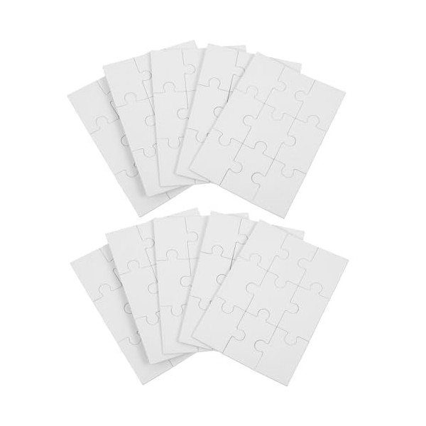 Toyvian 10 Feuilles Puzzle Blanc Pièces De Puzzle Puzzles en Bois Bricolage Blanc Puzzle De Transfert par Sublimation Énigmes