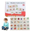 Stronrive Puzzle danimaux pour | Puzzle en Bois Assorti,Puzzle de Classification Auto-correcteur avec pièces de Puzzle dani