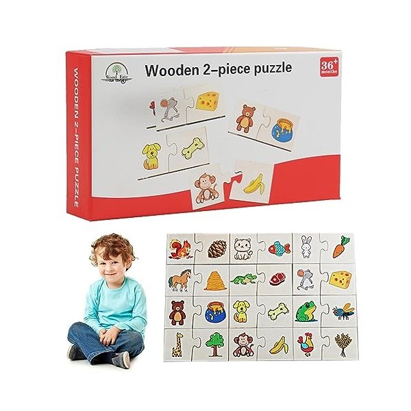 Stronrive Puzzle danimaux pour | Puzzle en Bois Assorti,Puzzle de Classification Auto-correcteur avec pièces de Puzzle dani