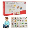 Stronrive Puzzle danimaux pour | Puzzle en Bois Assorti,Puzzle de Classification Auto-correcteur avec pièces de Puzzle dani