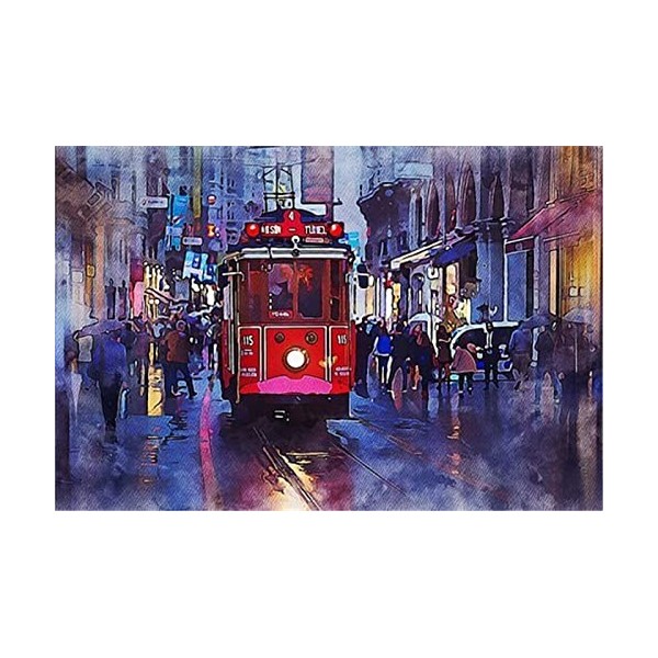 Puzzle 98 pièces Puzzle éducatif Jeu de Famille Tramway et Cadeau de Foule pour Adultes et enfants-20x29cm 7.87x11.41inch 