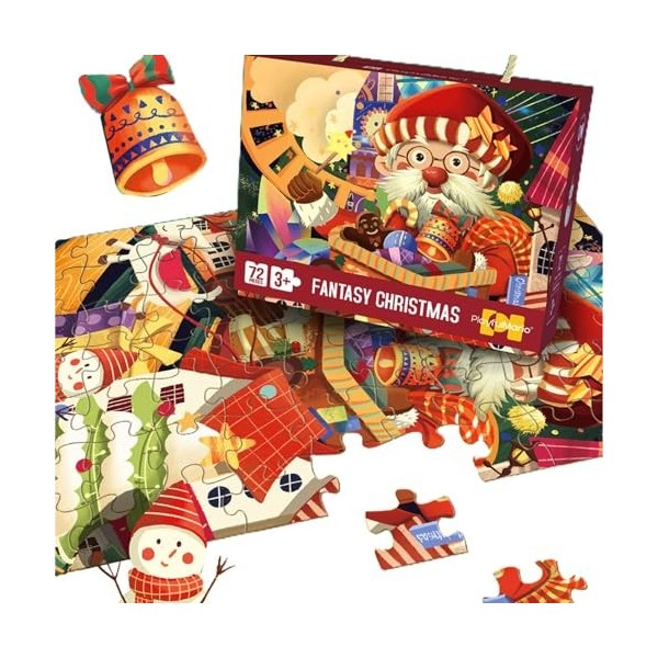 AOKLEY Jouet de Puzzle de Noël pour - Puzzle de Dessin animé pour de 4 à 10 Ans - Jouets de développement pour la Maison, soi