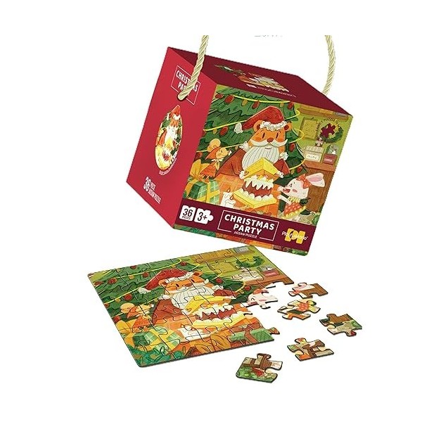 Pomurom Puzzle de Noël pour enfants de 4 à 10 ans - Jouet de développement pour la maison, fête à thème, école, centre déduc