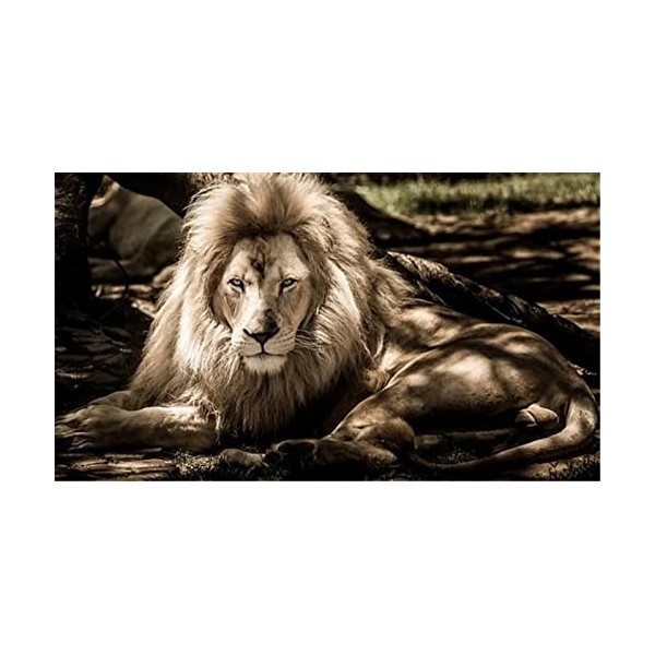 Jigsaw Puzzles 98 Pièces pour Adultes Lion Blanc Puzzle Difficile et Défi-20x29cm 7.87x11.41inch 