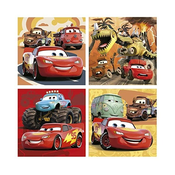 Educa - Puzzles Cars | Ensemble de 4 Puzzles progressifs de 12 à 25 pièces présentées dans Une Mallette. pour Que Les garçons