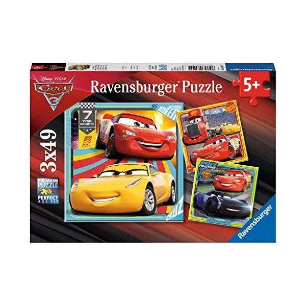 Ravensburger Puzzle 3 x 49 pièces : Cars 3 Prêts pour la Course