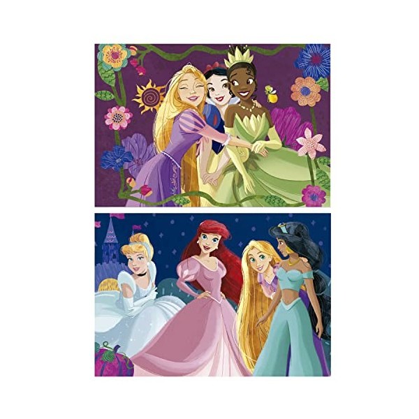Educa - Disney Princess | Ensemble de 2 Puzzles en Bois avec 50 Morceaux chacun. Mesurer Une Fois monté: 28 x 20 cm. Composé 