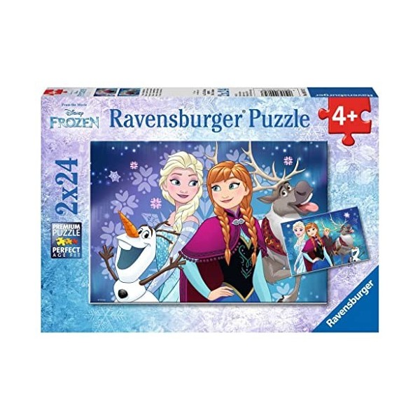 Ravensburger - 09074 - Puzzle Aurores boréales/Reine des Neiges - 2 x 24 pièces