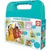 Educa - Valise Progressive Disney Animaux - 4 Puzzles progressistes de 12-16-20-25 pièces chacune - Mesure approximative du P