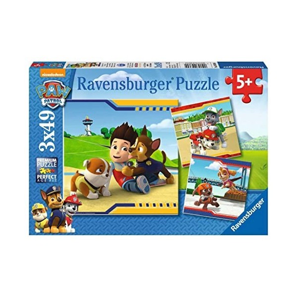 Ravensburger - Puzzle Enfant - Puzzles 3x49 p - Héros à fourrure - PatPatrouille - Dès 5 ans - 09369