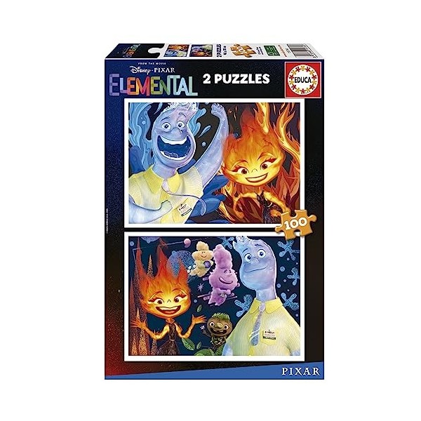 Educa - Ensemble de 2 Puzzles pour Enfants avec 100 pièces avec des Images Elemental | Mesures: 40 x 28 cm. Recommandé de 6 A