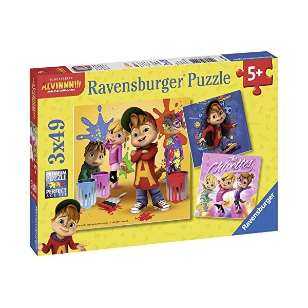 Ravensburger Pack de 3 Puzzles Alvin et les Chipmunks 49 pièces, 08044